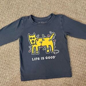 Life is good long sleeved crusher tee, 4T